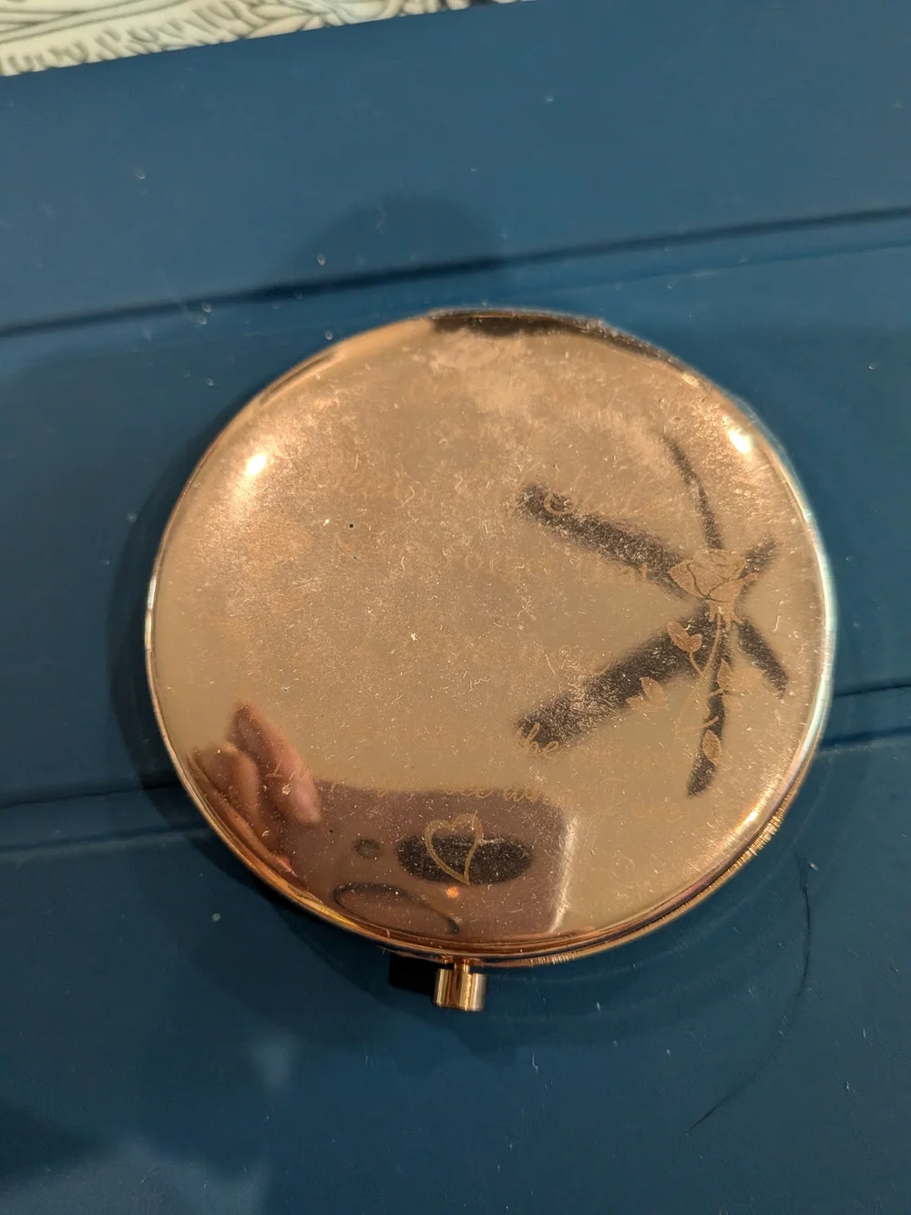 Vintage Rose Gold Compact Mirror - 